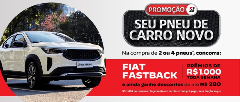 Bridgestone lança nova edição da promoção "Seu Pneu de Carro Novo"